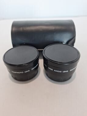 Qualide Auxiliary Telephoto & Wide Angle Lens Set w/ Case – Very Clean